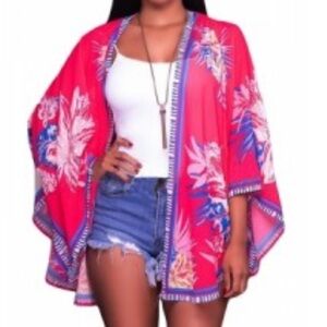 Questions Floral Kimono Cover Up Sz M‎